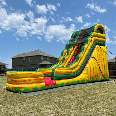 Tamaño adulto PVC comercial Sinfonía de la selva tobogán de agua inflable con piscina