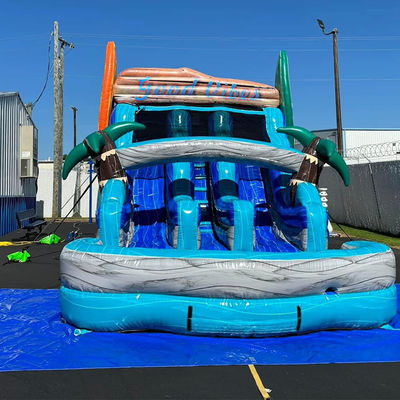 Panel de surf de PVC comercial doble tobogán tobogán acuático para fiestas Alquiler Expedición rápida