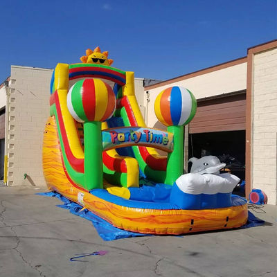 Envío por mar, aire o expreso Disfrute de la diversión al aire libre con 2024 26 pies de PVC comercial inflables Rainbow Slide