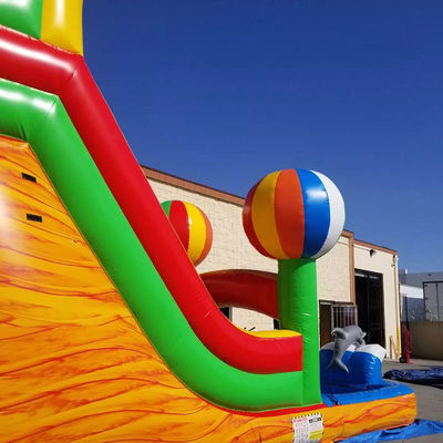 Envío por mar, aire o expreso Disfrute de la diversión al aire libre con 2024 26 pies de PVC comercial inflables Rainbow Slide