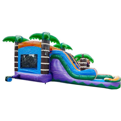 Palmeras Castillo de salto con deslizamiento PVC Casa de salto inflable y accesorios