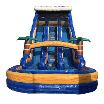Tamaño personalizado tobogán de agua comercial de PVC inflable con piscina y escalera extraíble