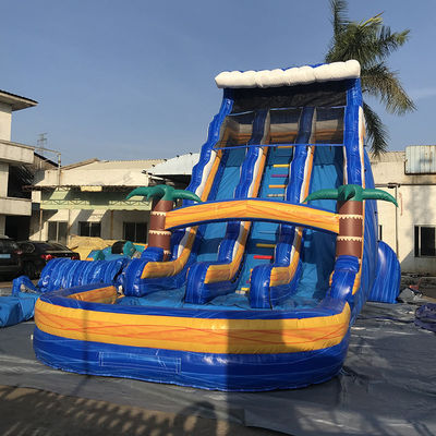 Tamaño personalizado tobogán de agua comercial de PVC inflable con piscina y escalera extraíble