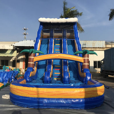 Tamaño personalizado tobogán de agua comercial de PVC inflable con piscina y escalera extraíble