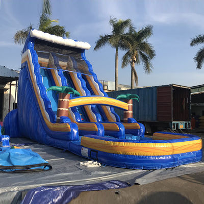 Tamaño personalizado tobogán de agua comercial de PVC inflable con piscina y escalera extraíble