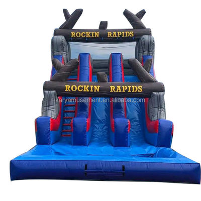 Popular Combinado Inflable Castillo de Salto con Roca Rojo tobogán y Gran Piscina