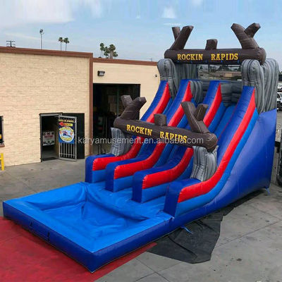 Popular Combinado Inflable Castillo de Salto con Roca Rojo tobogán y Gran Piscina