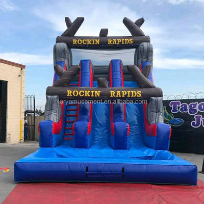 Popular Combinado Inflable Castillo de Salto con Roca Rojo tobogán y Gran Piscina