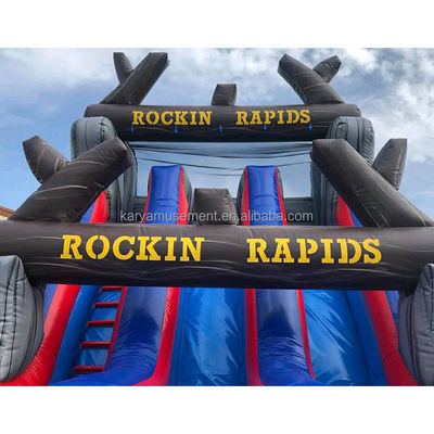 Popular Combinado Inflable Castillo de Salto con Roca Rojo tobogán y Gran Piscina