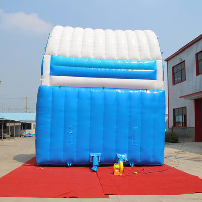 Combo inflable de doble deslizamiento azul de gran tamaño para negocios de alquiler de fiestas hechos a medida