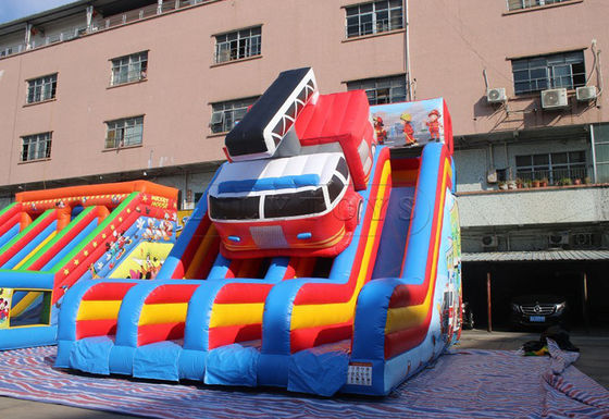 Deslizamiento seco inflable comercial con logotipo personalizado Carnaval Circo Clown Jump Slide