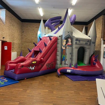 Dinosaurio Rojo Castillo de Salto con tobogán Cómo Entrenar a Tu Dragón Casa de Salto Inflatable