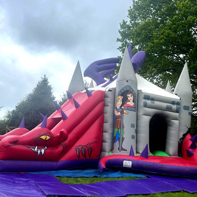 Dinosaurio Rojo Castillo de Salto con tobogán Cómo Entrenar a Tu Dragón Casa de Salto Inflatable