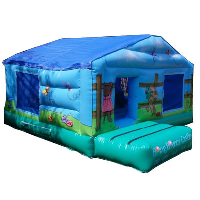 Trampolín de picnic para niños con castillo de salto inflable azul y fosa de pelota
