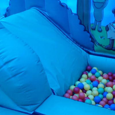 Trampolín de picnic para niños con castillo de salto inflable azul y fosa de pelota