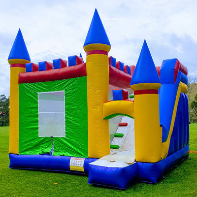 CE/EN71/EN14960 Certificado Casa de rebote de castillo inflable de bloques de colores con tobogán