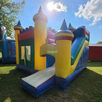 CE/EN71/EN14960 Certificado Casa de rebote de castillo inflable de bloques de colores con tobogán