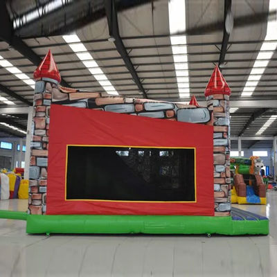 Blower Comercial Animación de dibujos animados de PVC Inflable Casa de tiradores con piscina de toboganes