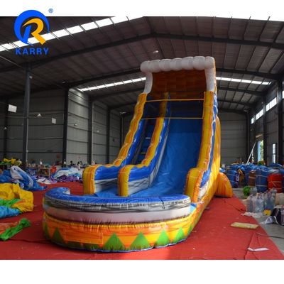 EN71/CE Certificado de grado comercial de deslizamiento de agua inflable amarillo para niños