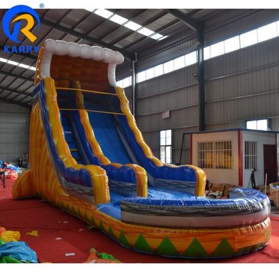 EN71/CE Certificado de grado comercial de deslizamiento de agua inflable amarillo para niños