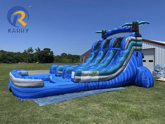 Gran tamaño para adultos y niños toboganes inflables con piscina