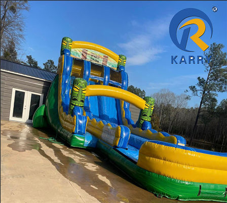 Gran tamaño para adultos y niños toboganes inflables con piscina