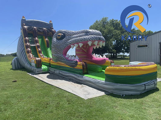Gran tamaño para adultos y niños toboganes inflables con piscina