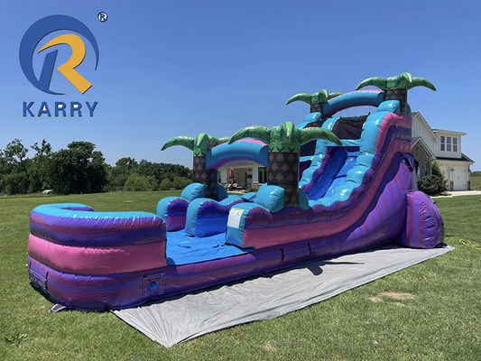Gran tamaño para adultos y niños toboganes inflables con piscina