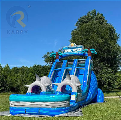 Gran tamaño para adultos y niños toboganes inflables con piscina