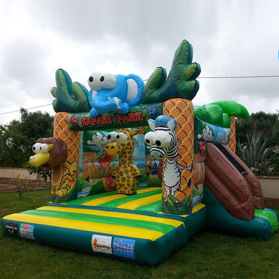 Logotipo personalizado Impreso Mini Comercial de PVC Safari Inflable Casa de Salvadores para Niños