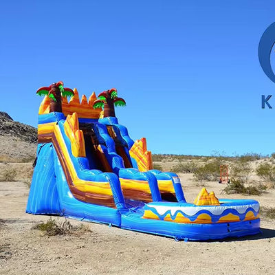 Características personalizadas tobogán de agua inflable para adultos con piscina casa de rebote PVC sostenible