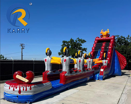 Características personalizadas tobogán de agua inflable para adultos con piscina casa de rebote PVC sostenible