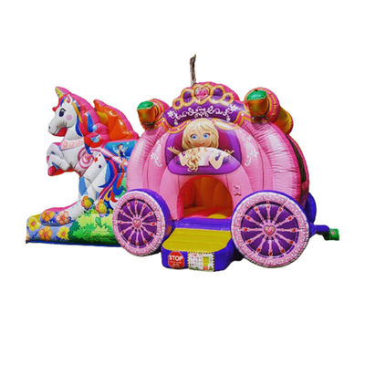 Vía de envío Sea Air Express Rainbow Unicorn Inflable Bouncy Bouncer con deslizador