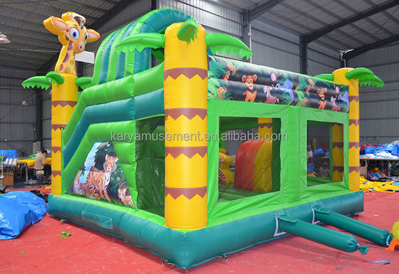 Wild Jungle Safari Inflable Castillo de Salto Casa de rebote de color personalizado con tobogán