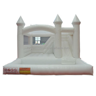 Recientemente hecho Moonwalk Trampolín de bodas Comercial White Bouncy Castle para eventos de fiesta
