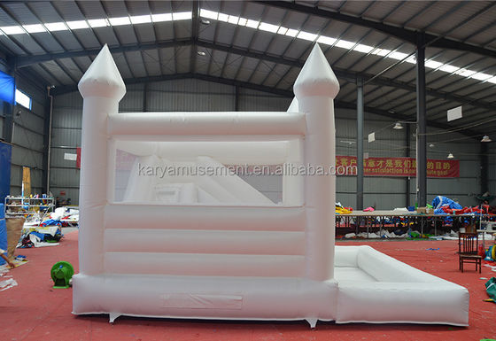 Recientemente hecho Moonwalk Trampolín de bodas Comercial White Bouncy Castle para eventos de fiesta
