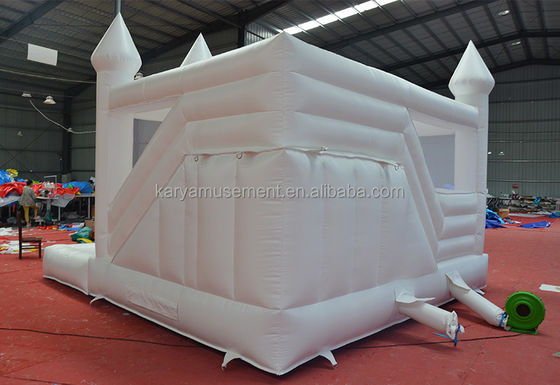 Recientemente hecho Moonwalk Trampolín de bodas Comercial White Bouncy Castle para eventos de fiesta