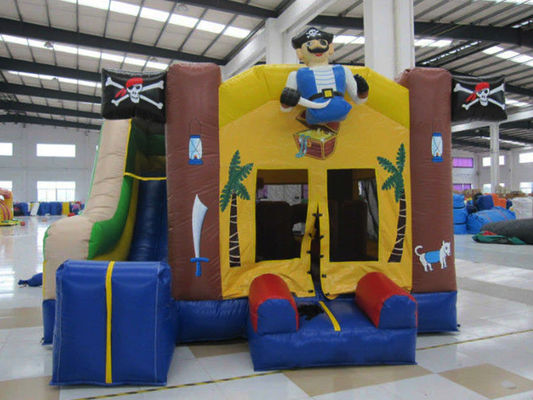 Juego al aire libre Temática pirata Casa de rebote inflable con tobogán seco