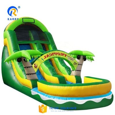 Juguetes infantiles para exteriores tobogán de agua inflable con piscina e impresión digital