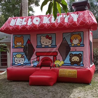 14 años de popular Red Hello Kit-ty Inflatable Trampolín del castillo con equipos de reparación
