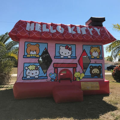 14 años de popular Red Hello Kit-ty Inflatable Trampolín del castillo con equipos de reparación