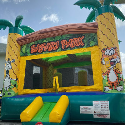 Alquiler de fiestas Parque de safari Temática de PVC Casa de rebote inflable para clientes unisex