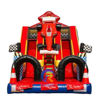 Deslizador de salto inflable para niños de grado comercial al aire libre con diseño de coche rojo genial