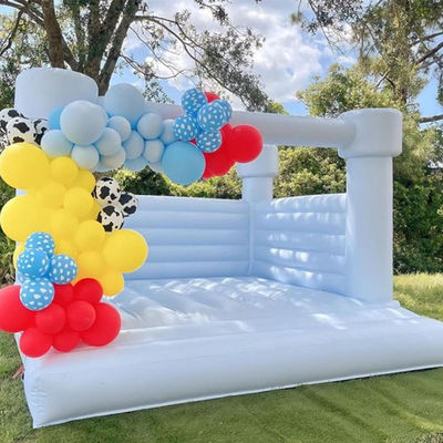Logotipo Logotipo personalizado Impreso Puente inflable blanco para la fiesta Moonwalk Castillo de salto