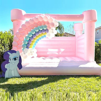 Tamaño personalizado White Moonwalk Retrovisores inflables para PVC Castillo de rebotes en color pastel