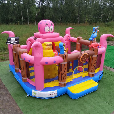 Castillo Pulpo Barco pirata inflable Ciudad divertida Castillos saltadores con salto de seguridad