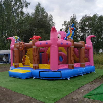 Castillo Pulpo Barco pirata inflable Ciudad divertida Castillos saltadores con salto de seguridad