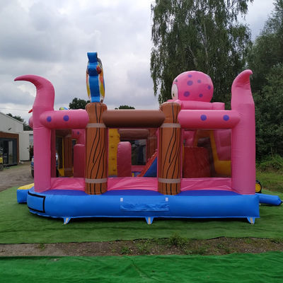Castillo Pulpo Barco pirata inflable Ciudad divertida Castillos saltadores con salto de seguridad