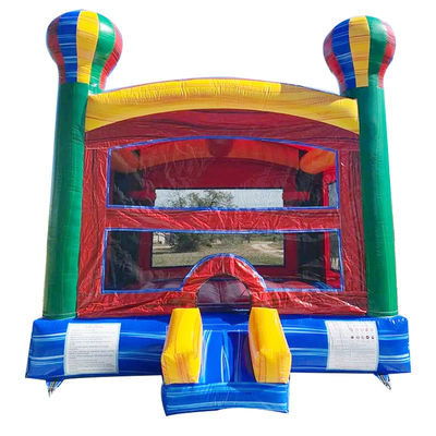 CE/EN71/EN14960 Certificado Arco iris hinchable globo aerostático de rebote Casa castillo para niños