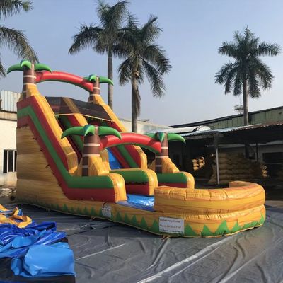 Oportunidad comercial Tamaño personalizado Árbol de palma inflable Slide único con piscina